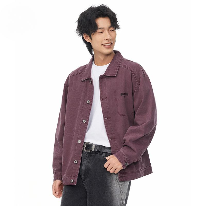 

Casual Jacket for Men Loose Lapels Versatile Long-sleeved Spring and Autumn Jacket for Men S