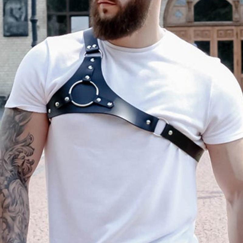 Fashion PU Shirt Sleeve Holder Adjustable Armlet Bracelets for Nightclub Male