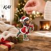 Unique Holiday Gifts for Dachshund Owners Christmas Ornaments, 2D Flat Dog Themed Acrylic Xmas Ornaments Tree Hanging Decoration Car Rearview Mirror,