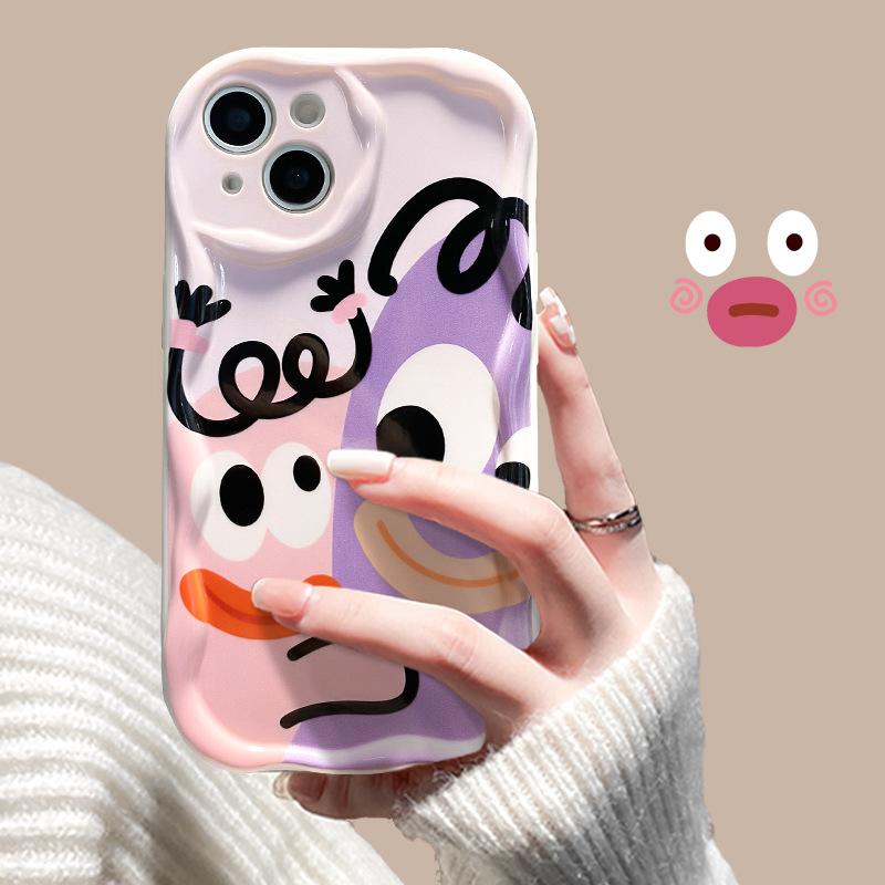 For IPhone 15 Mobile Phone Case for Women for IPhone16promax/13 Cream Pattern 11/12mini Anti-fall 14