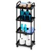4-Tier Mobile Kitchen Bathroom Shelf Trolley On Wheels
