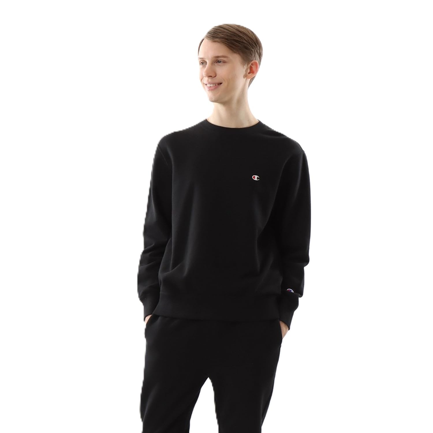 

Champion Basic Crew Neck Long Embroidered Size Sweatshirt, Sleeve, Fleece, Logo, C3-W001Z-090-XL чорний