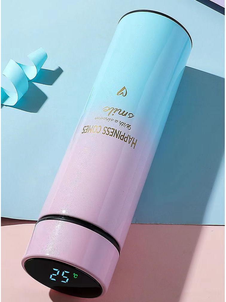 Gradient Color Smart Thermos Cup - 304 Stainless Steel, Temperature Display, Stylish Gift for Girls & Students