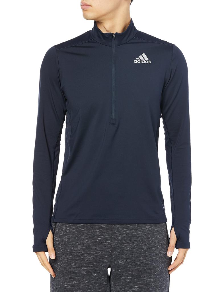 Adidas Running Long Sleeve Own the Run Zip Long Sleeve BL769 Legend Ink T-Shirt 1/2 T-Shirt Men's (HL5998) J/XO