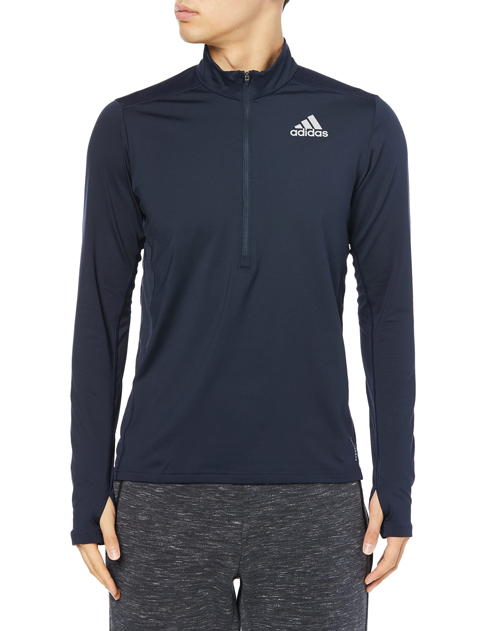 

Adidas Беговая футболка с длинным рукавом Own the Run на молнии BL769 Legend Ink футболка 1/2 футболка мужская (HL5998) J/XO