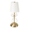 Bow Table Lamp with Fabric Shade Cute Decorative Metal Rechargeable Cordless Bedside Lamp for Bedroom