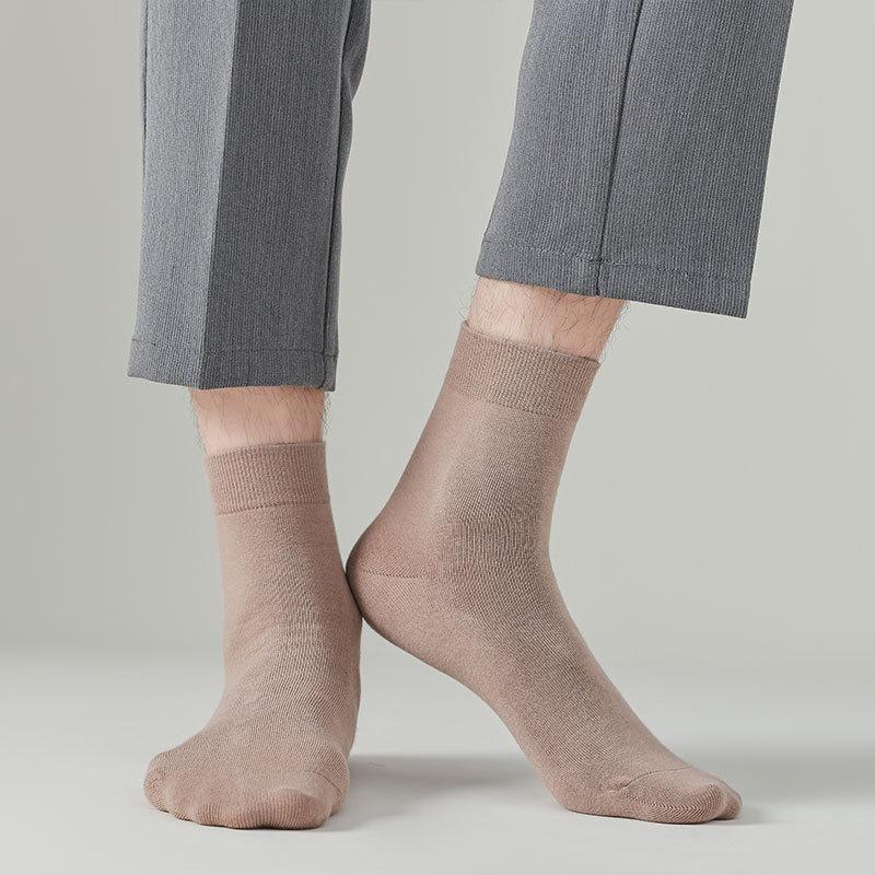 Male Spring and Autumn Cotton Anti Bacterial Deodorant Sweat Absorption Breathable Tube Socks