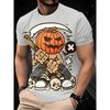 Camiseta Masculina com Estampa 3D Manga Curta Gola Redonda Pulôver top casual