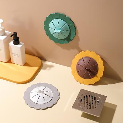 Multifunctional Sunflower Floor Drain Wear-Resistant Anti-Blocking Flexible Shower Drain Strainers for Kitchen Hair Catcher