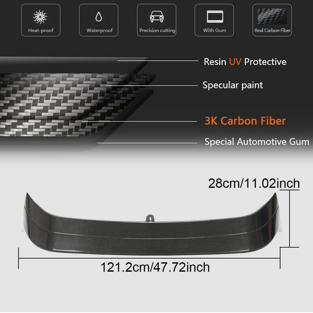 Spoiler V1 (for GTI/R EU 2019-2024, Carbon) for Volkswagen Golf 8