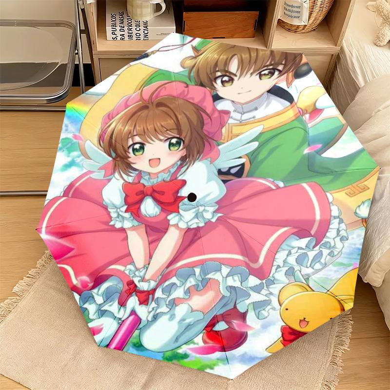 1PC Sakura Kinomoto Automatic Umbrella - Suitable Travel Outdoor Portable Umbrella Birthday Gift Daily Essentials
