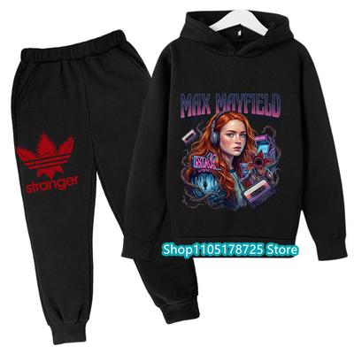 Stylová dětská mikina s kapucí a potiskem Demogorgona ze Stranger Things, Pohodlné a trendy dětské oblečení pro