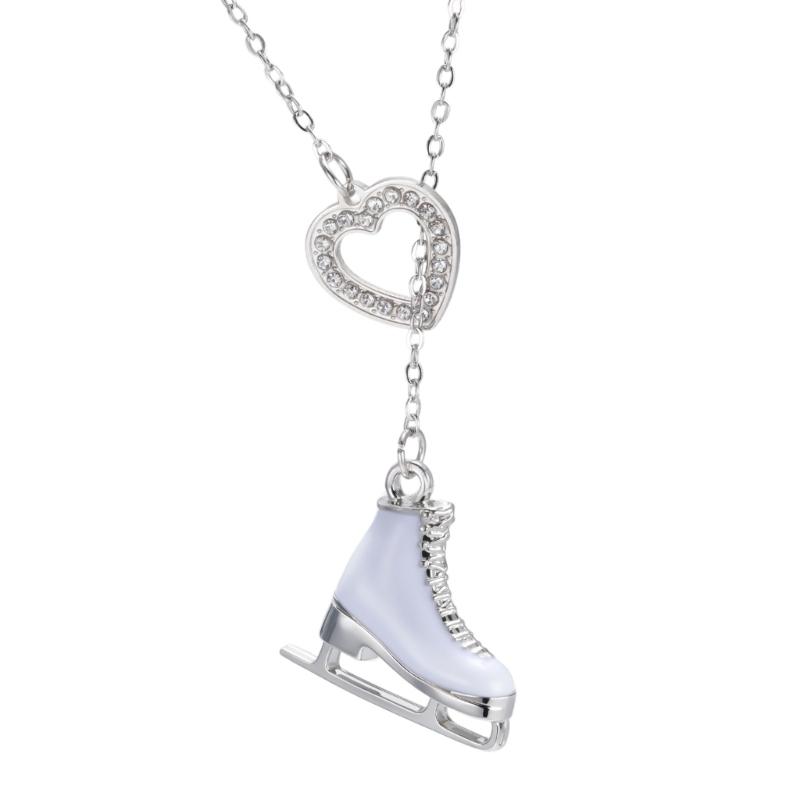Collana Ghiaccio Pattini Colori Caramella con Dettagli in Cristallo e Tema Sportivo Cartoon per un Fascino Giovanile