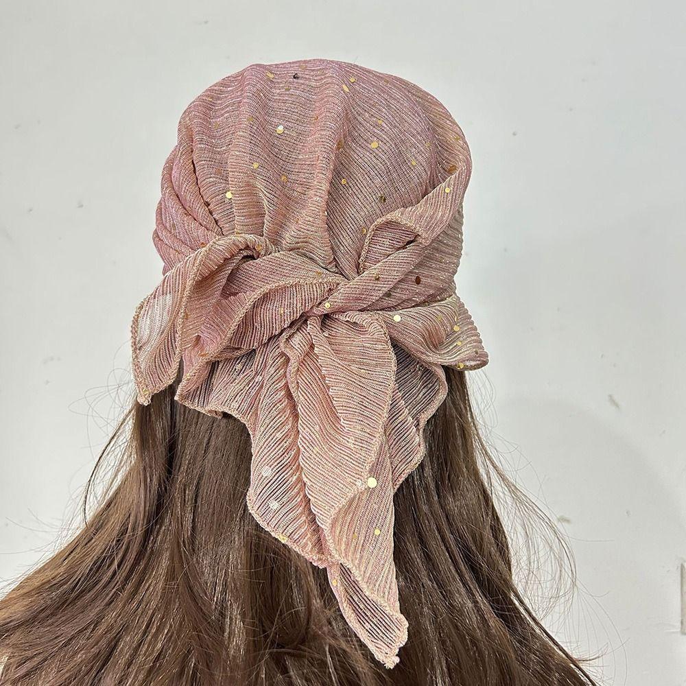 60cm*60cm Hairband Wrinkle Head Wraps Fashion Bandana Turban Unisex