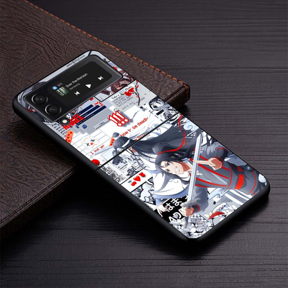 Mo Dao Zu Shi MDZS Manga Phone Case for Samsung Galaxy Z Flip3 5G Flip4 Flip5 Black Hard Cover Z Flip 5 4 3 PC Shell Zflip3 Coqu