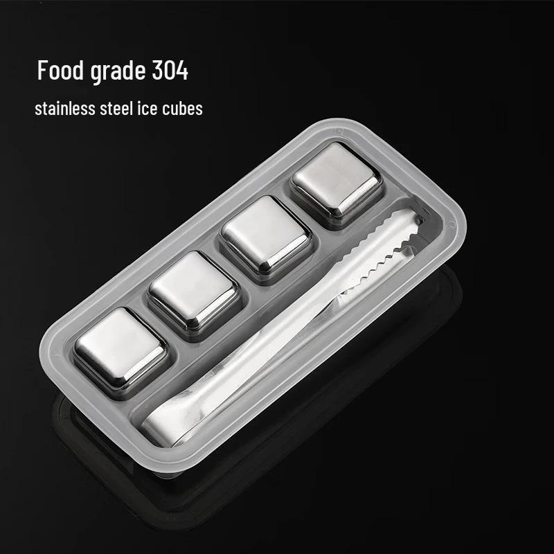 304 Food Grade Stainless Steel Square Ice Cubes for Quick Freeze, Wine, Water, Whiskey, Household Use