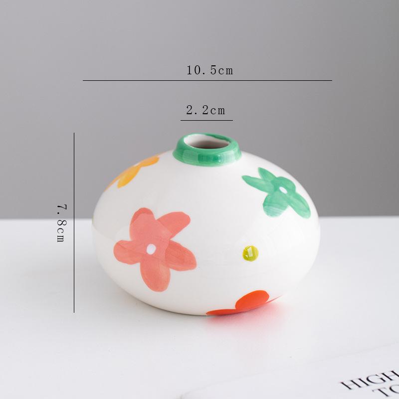 

Colorful Flower Flower Vase Floral Arrangement Accessories Handle Pot Ceramic Vase Home Decoration Accessories Plant Pot