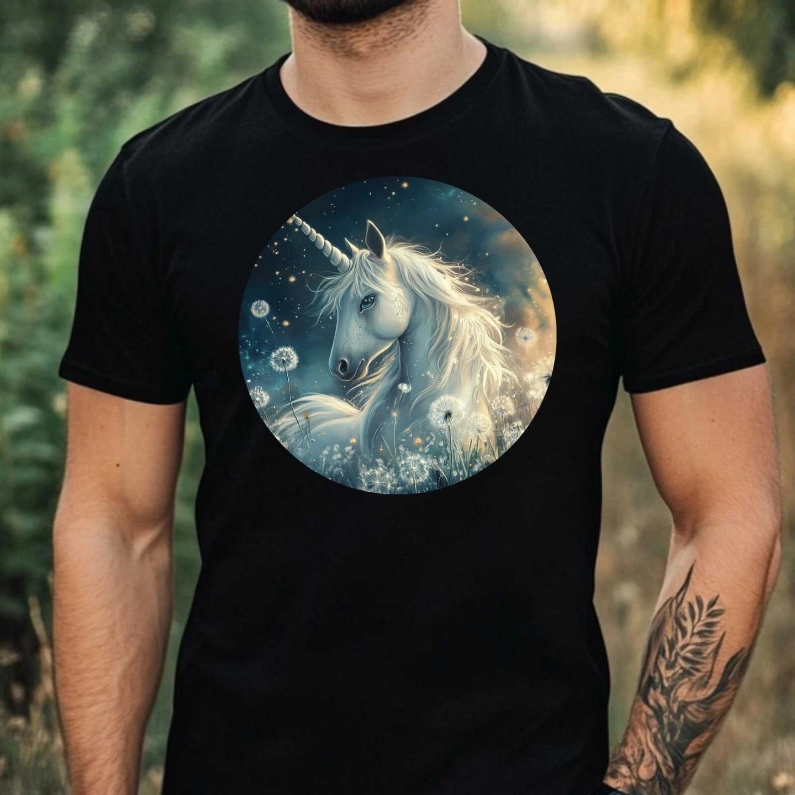T-Shirt Herren Einhorn mit Löwenzahn Motiv Baumwolle Größe XS bis 5XL S