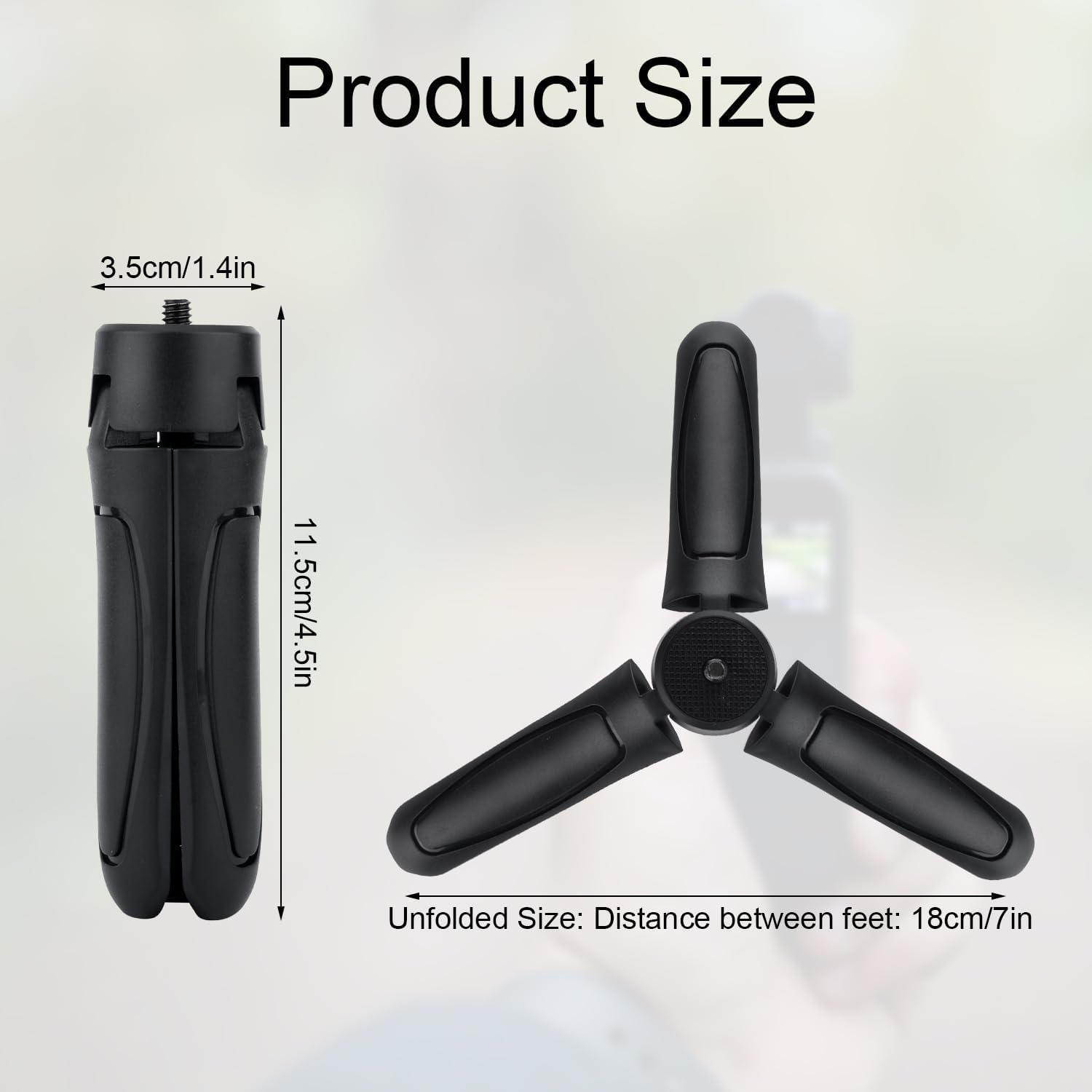 Mini Tripod Compatible with DJI Osmo Pocket 3 & 2, Black ABS Portable Pocket Stand Tripod Mount Selfie Stick Ideal Accessories for Various Filming