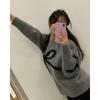 Elegant Korean O-neck Bow Tie Pattern Sweet Pullover Sweater Autumn Women Long Sleeve Casual Knitted Top Loose Fashion Winter Simple Knitwear