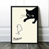 Picasso Katze und Küken A4 Gerahmtes Kunstposter Poster aoipro (Schwarzer Rahmen (23 cm x 31 cm))