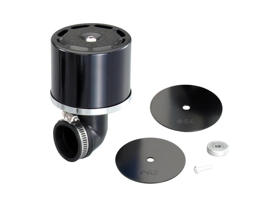 KITACO Hyper Filter Black Universal with genuine (90° Elbow/35) Anodized, (Compatible carburetor) 515-7000210