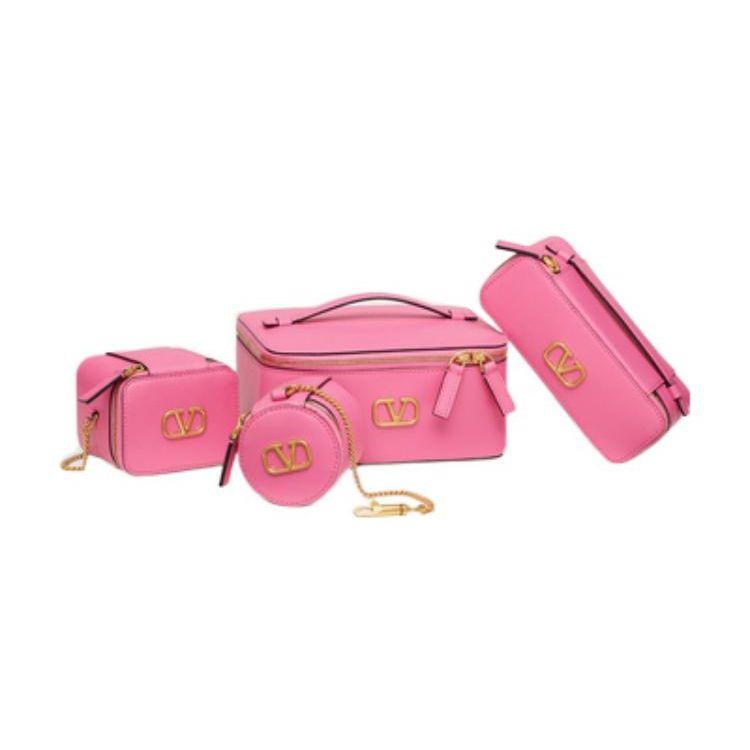 

Valentino Vlogo Signature Detachable Storage Bag Grain Calfskin Toiletry Bag Four-In-One Handbag Small Women Handbags Pink XW2P0-W92SNP-HW4 Basic Set (Bag+Dust Bag)