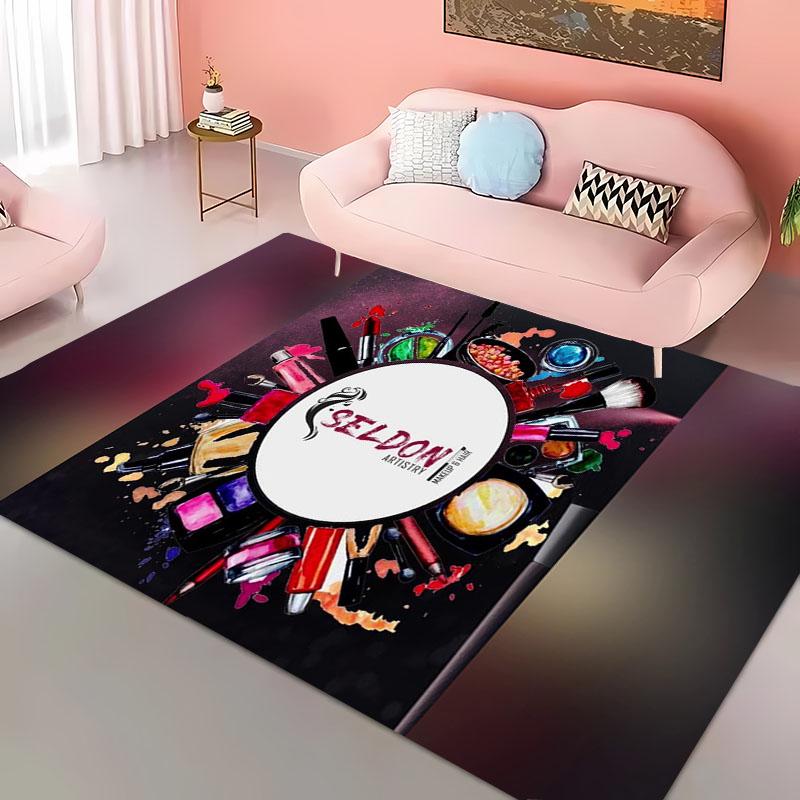 Cartoon Make Up Cosmetics Carpets for Home Living Room  Adults Bedroom Cloakroom Sofa Doormat Kitchen Floor Rugs Anti-slip Decor