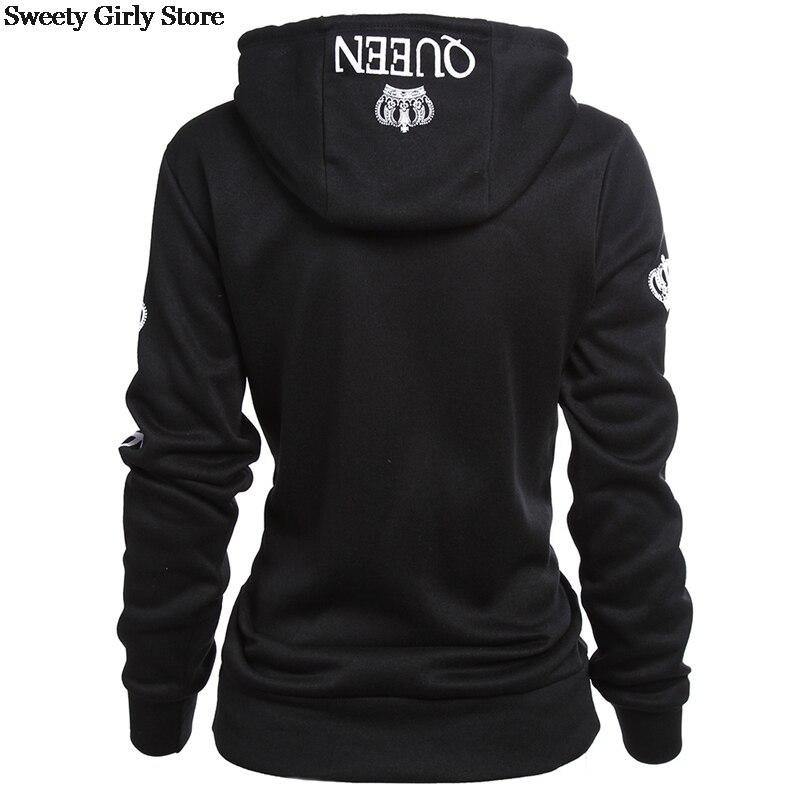 Queen pulover cu glugă cu mânecă lungă Pulover casual Pulover sexy femei bărbați Pulover Street Fashion