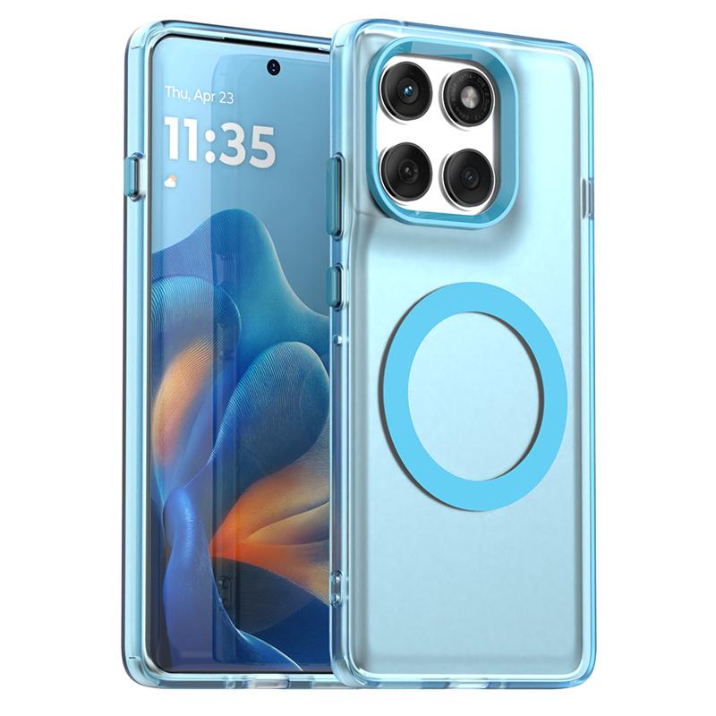 

Магнитный беспроводной чехол для зарядки для Motorola Edge 60 Pro Moto Edge 60 Fusion Чехол Конфетные цвета Прозрачный чехол Fundas Coque Motorola Edge 60 Fusion синий