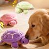 Dog Chew Toy Plush Turtle Squeaky Interactive Bite-resistant Puppy Toy Companionship Training Playing Dog Toy Supplies