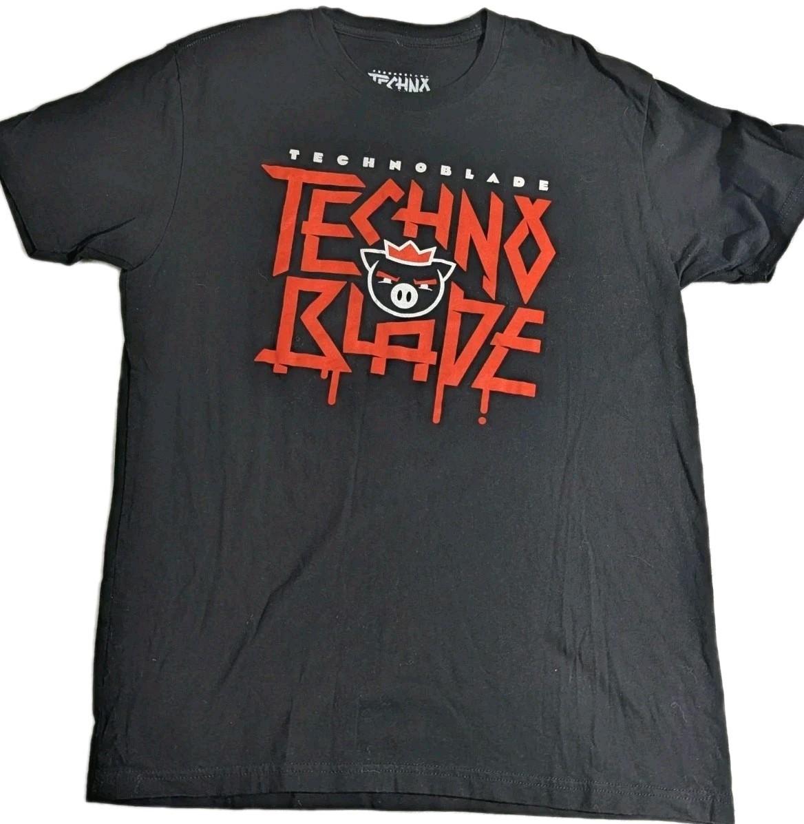 Technoblade Black Short Sleeve Shirt Men s Sz Lg YouTuber Gamer Unisex T-Shirt S