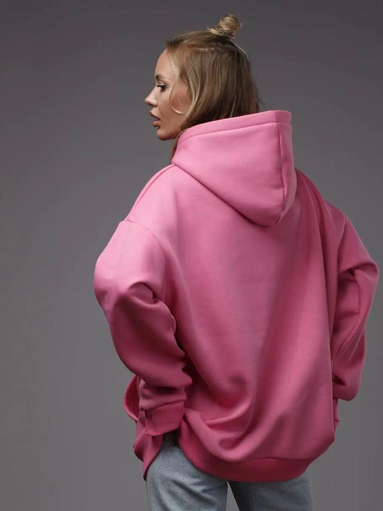 Women's Solid Long Sleeve Pocket Hoodie Sweatshirt Casual Loose Sportswear