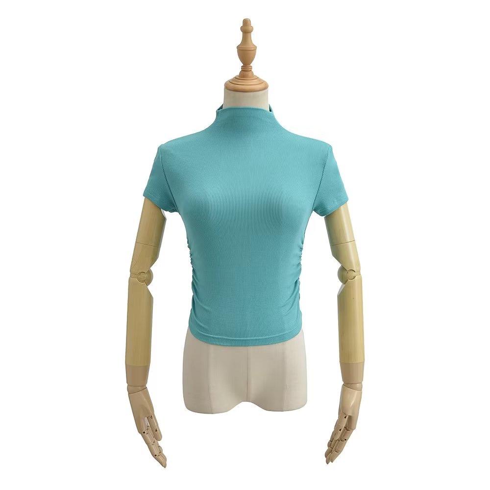 Trendy Ruched Short Sleeve Bodycon Top for Women