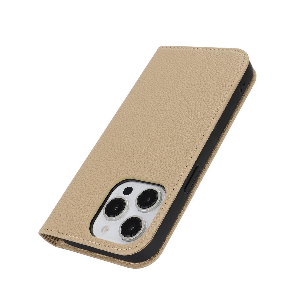 Etui z podstawką dla iPhone 13 Pro Max/12 Pro Max Skórzane etui typu flip z teksturą liczi ze smyczą/portfelem