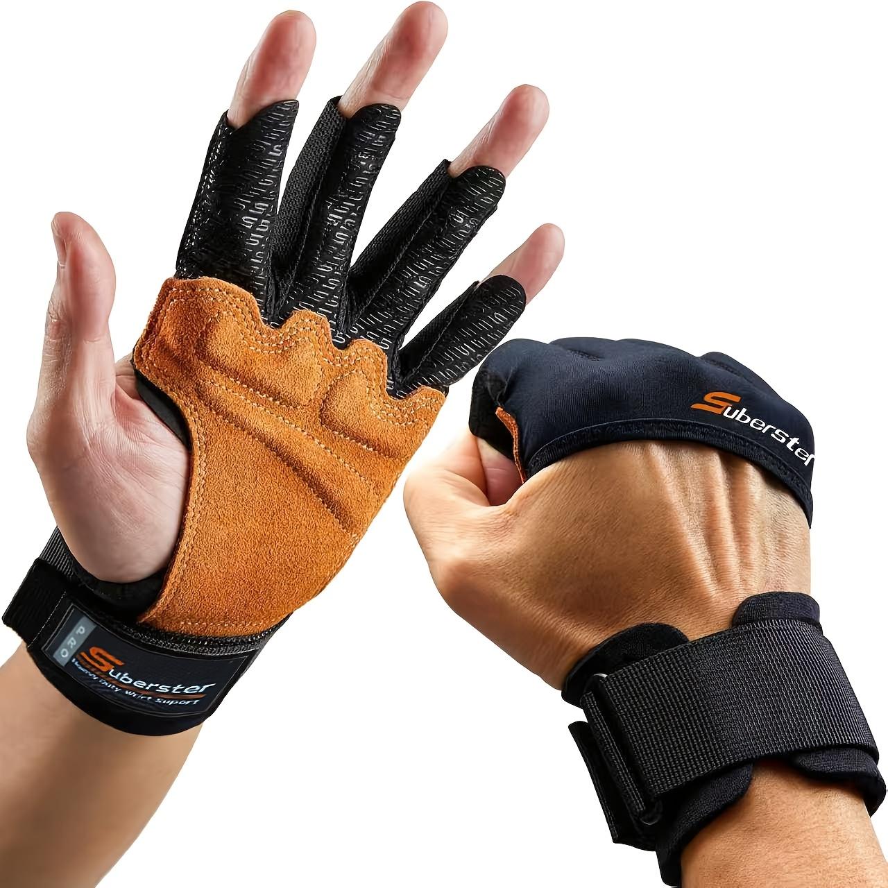 

Deadlift Assist Strap Cowhide Fitness Gloves Pull-Up Bar Equipment Dumbbell Bar Back Grip Men And Women Palm Wrist Support Auxiliary Belt Strength M【Palm width 2.56-3.07inch】