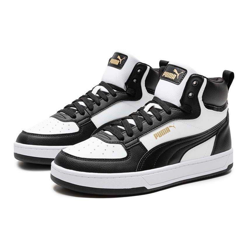 Puma Caven Mid Comfortable Versatile Durable Lightweight High-Top Skate Shoes Unisex Sneakers White Black 392291-12