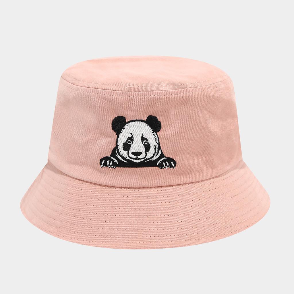 Panda Embroidered Fisherman Hat For Women Summer Sun Protection Casual Style