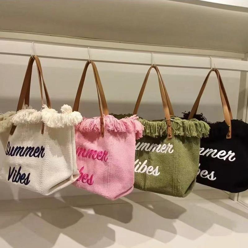 Yogodlns Canvas Women Handbags Large Tote Beach Shopping Bags Underarm Shoulder Bag For Female Casual Top-Handle Bags