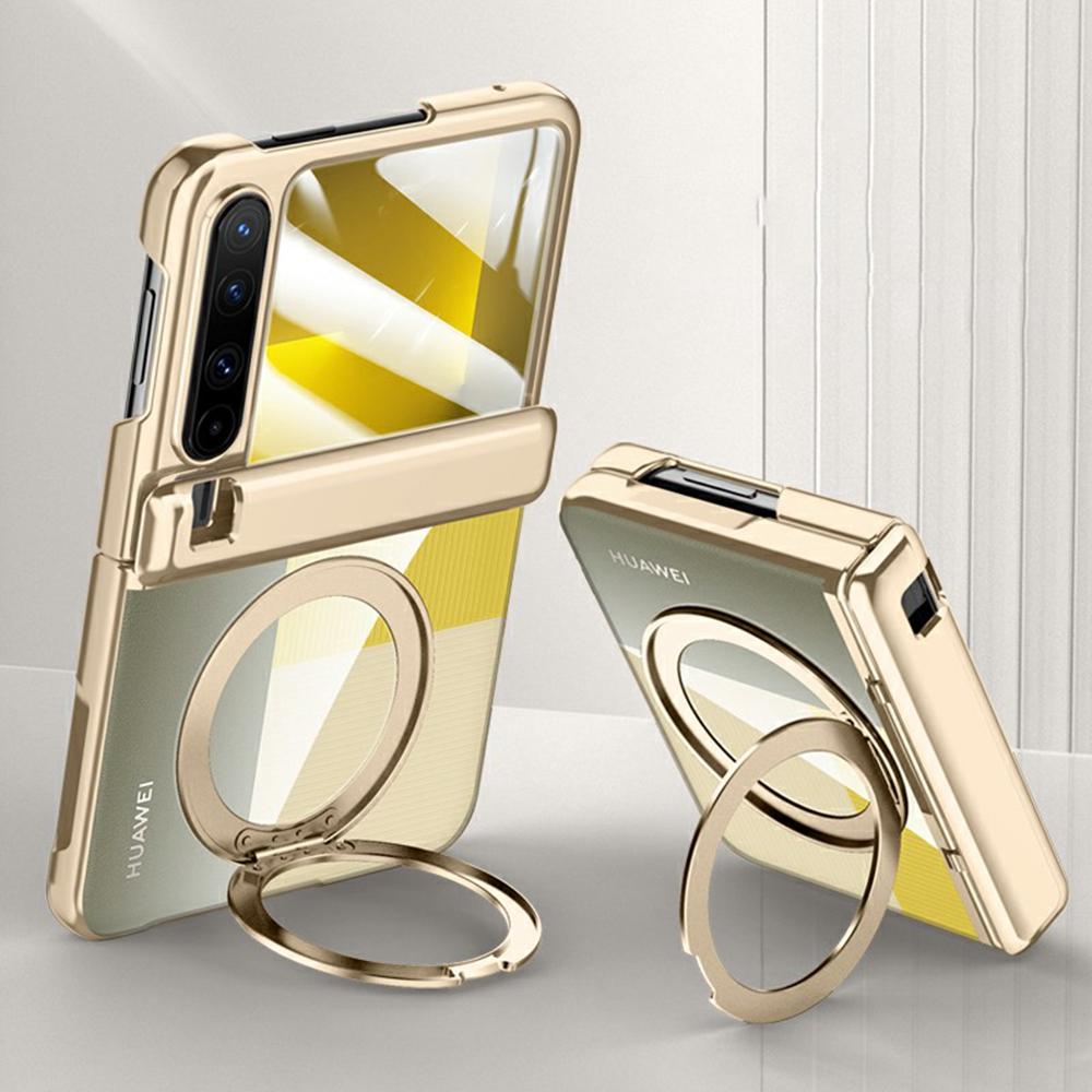 For Huawei Pura X Case Compatible with MagSafe Kickstand Electroplated PC Phone Cover Built-In Screen Protector