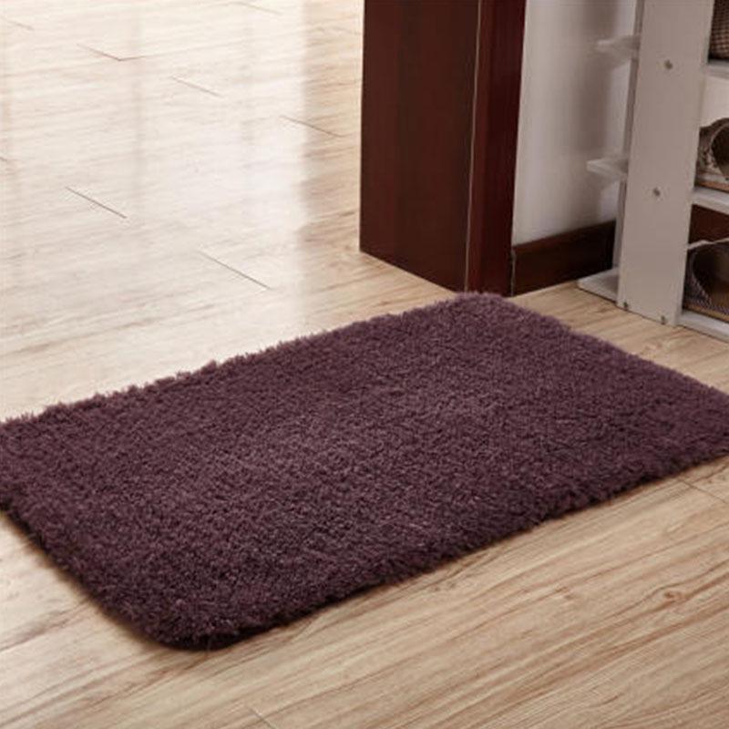 Tapis uni style européen en laine d'agneau pour salon, salle de bain et chambre à coucher