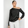 Women's Spring Fashion New Off The Shoulder Asymmetrical Long Sleeved Top