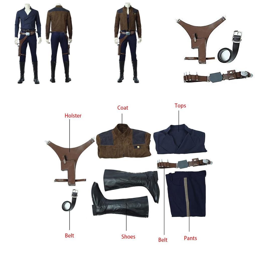 New Movie Solo A Star Wars Story Cosplay Costume Men Han Solo Premium Quality Set