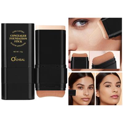 O'cheal Zwei-in-Eins Abdeckstift Foundation Stick Gesicht Matt Wasserfest Bronzer Konturieren Gesichtsabdeckung Feuchtigkeitsspendende Make-up-Creme