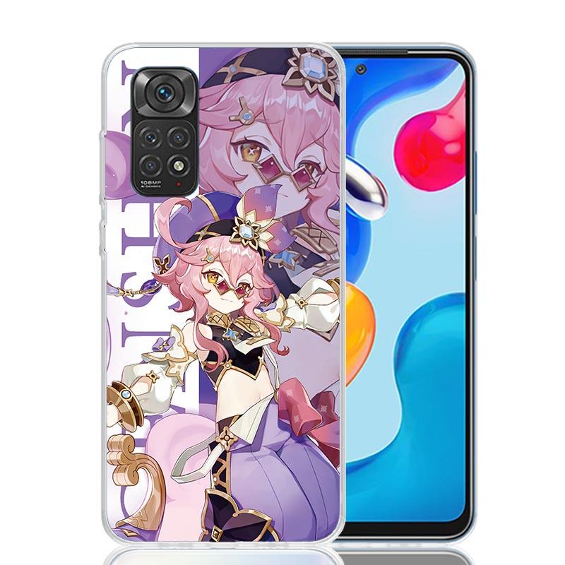 Genshin Impact Anime Phone Case For Xiaomi Redmi Note 14 13 14S 12S 12 11S 11T 11E Pro Plus 10S 10 9S 9 Art Customized Coque Cap