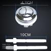 2piece Universal Toilet Tank Flush Button Set, Dualbutton Flush, ABS Material, Electroplated Silver.