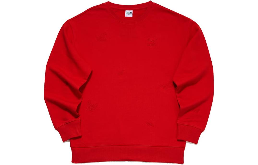 PUMA Sweatshirts Unisex Red Crew Neck Moderate Regular 625253-11 L