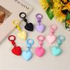 2Pcs Cute Candy Color Heart Keychain Korean Simple Love Keyring Bag Pendant Hanging Decoration Car Key Holder Couple Gifts