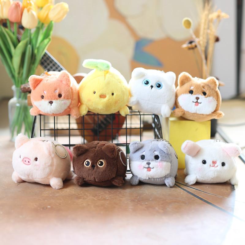 Adorable Plush Keychain Cute Cat Dog Bag Charm Fluffy Animal Doll Perfect Gift