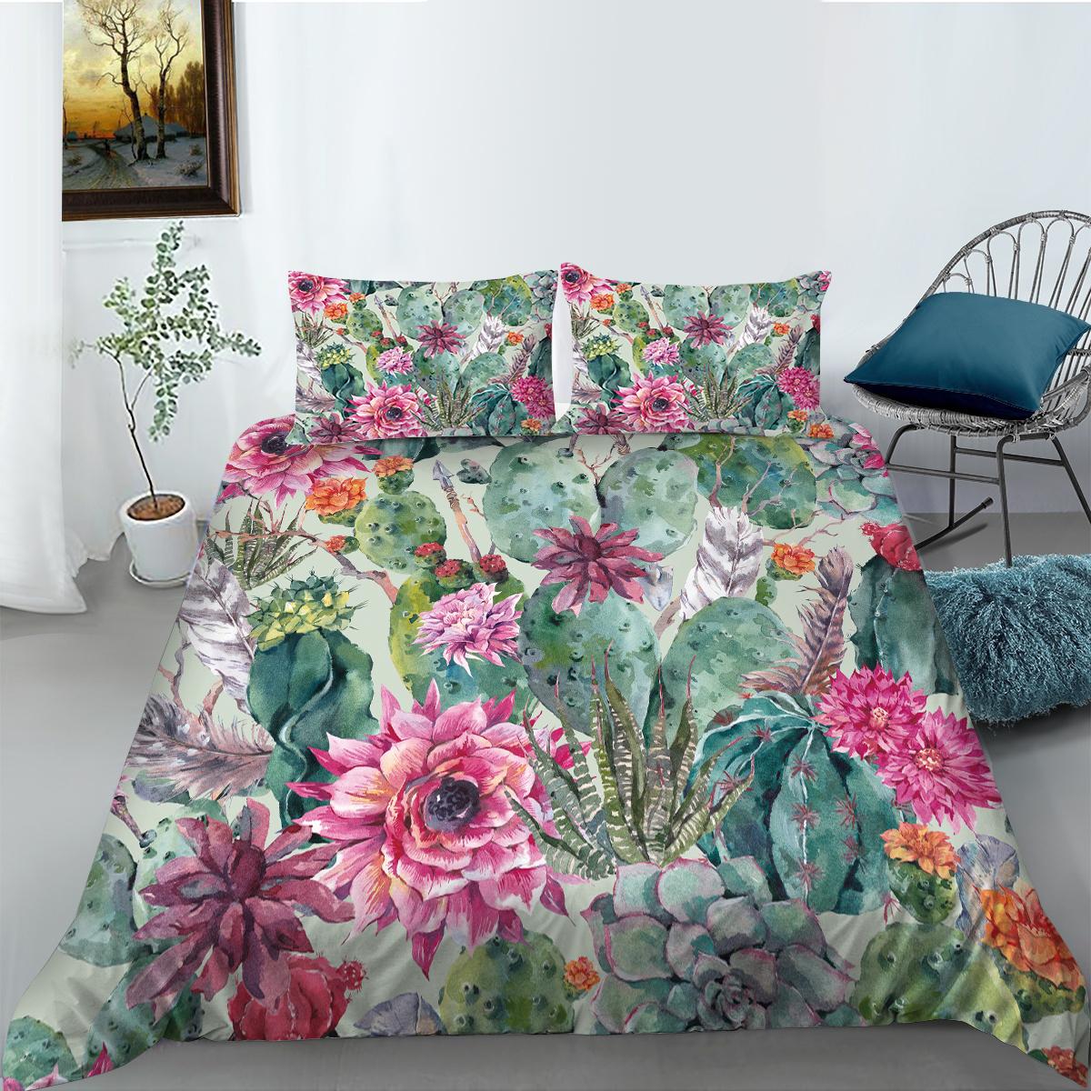 

Постельное белье с 3D-печатью в виде цветов, пуховые пододеяльники для женщин и девочек, наволочки, подарочные наборы для двуспальных и двуспальных кроватей из 2/3 предметов, домашний текстиль из сверхтонких волокон AU King 210x240cm